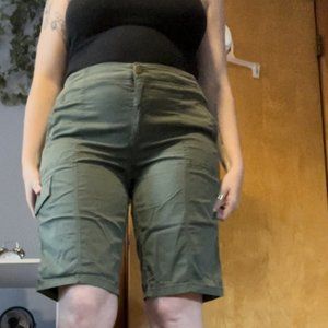 Green Knee Length Shorts